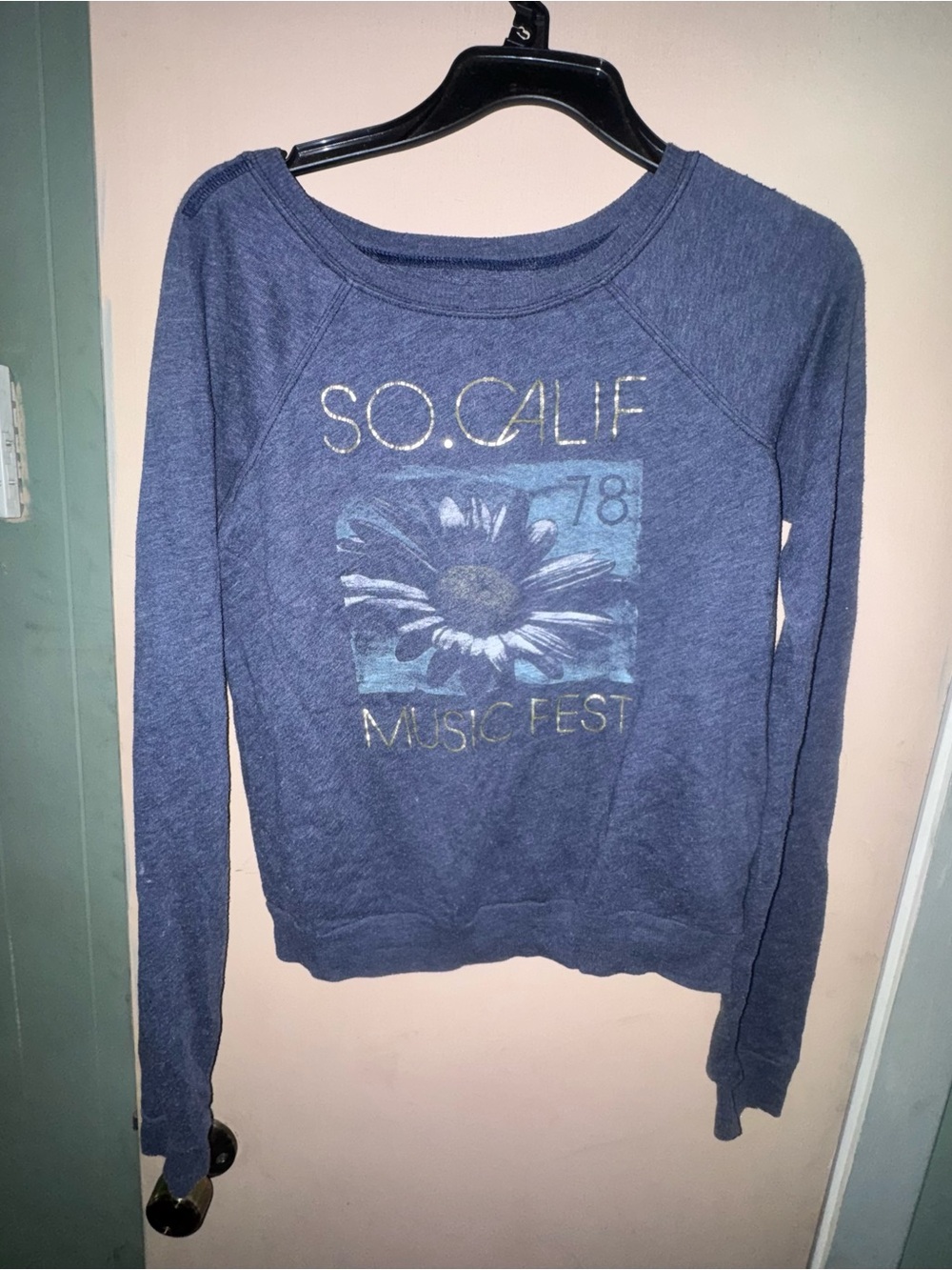 Hollister Navy Blue Music Fest Graphic Sweatshirt